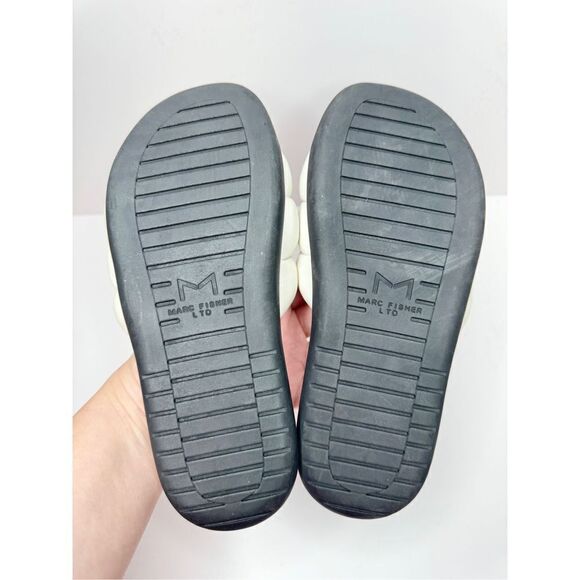 Marc Fisher Slides Womens‎ Size 5 White Leather Open Toe Slip On Shoes - Picture 8 of 8